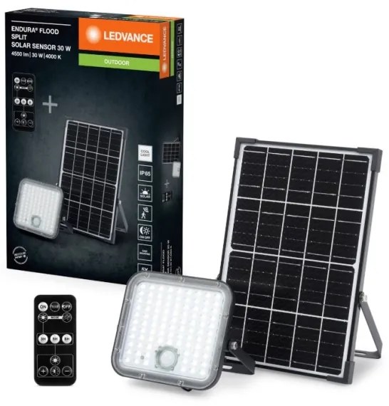 Ledvance - Riflettore LED solare con sensore FLOOD SPLIT LED/30W/6,4V IP65 + +TC