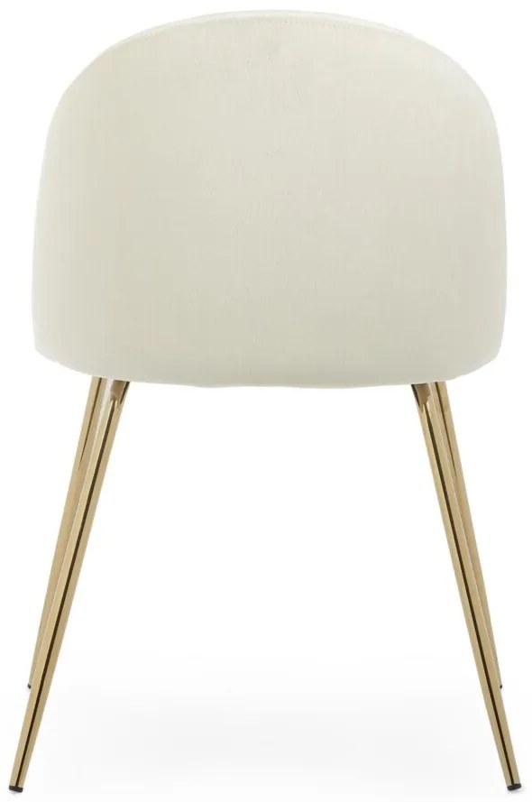 Set di 4 sedie TANYA in velluto bianco e base oro