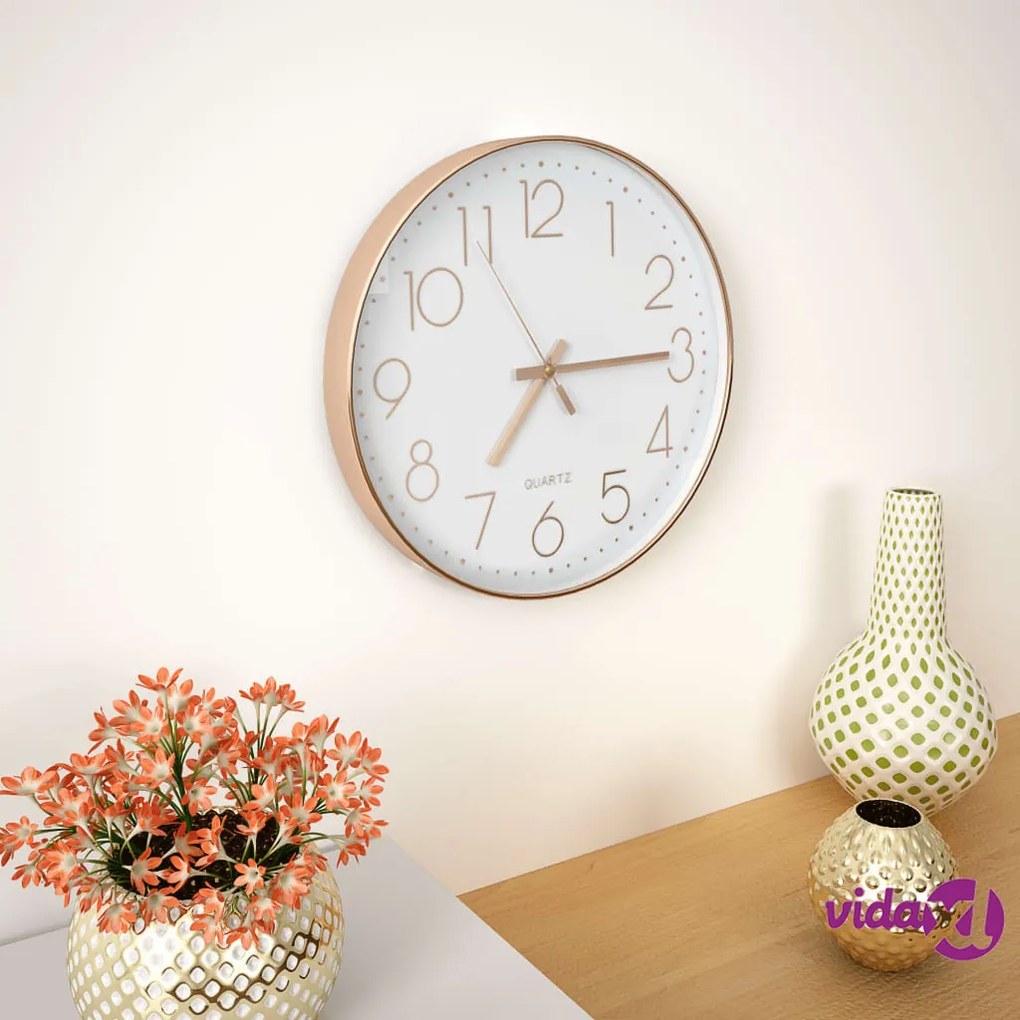 vidaXL Orologio da Parete 30 cm Oro Rosa