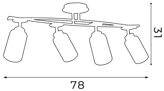 Plafoniera TOKIO 4xE27/60W/230V