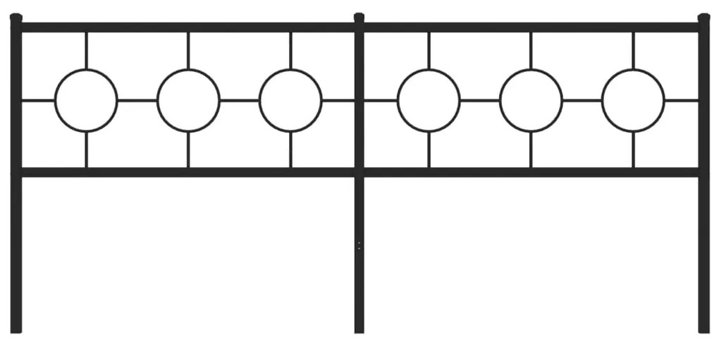 Testiera in metallo nero 193 cm