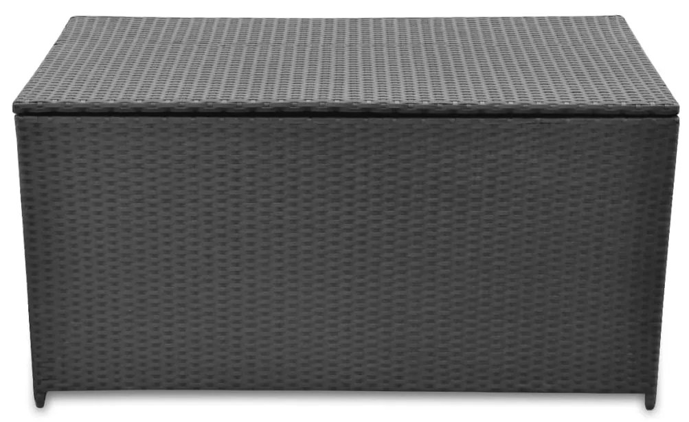 Baule da giardino nero 120x50x60 cm in polyrattan