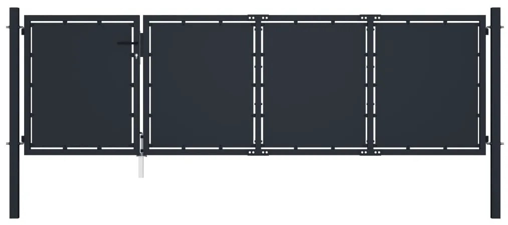 Cancello Da Giardino İn Acciaio 350x100 Cm Antracite /
