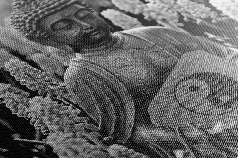 Quadro su tela – Buddha del Jin e Jang in bianco e nero