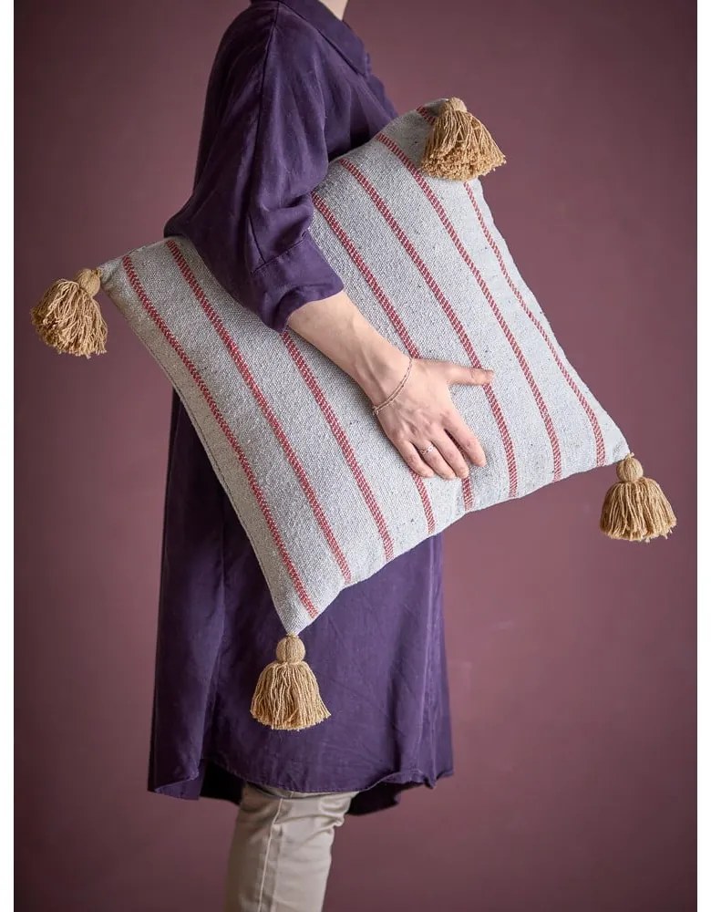 Cuscino decorativo in cotone riciclato 45x45 cm Eviaya – Bloomingville