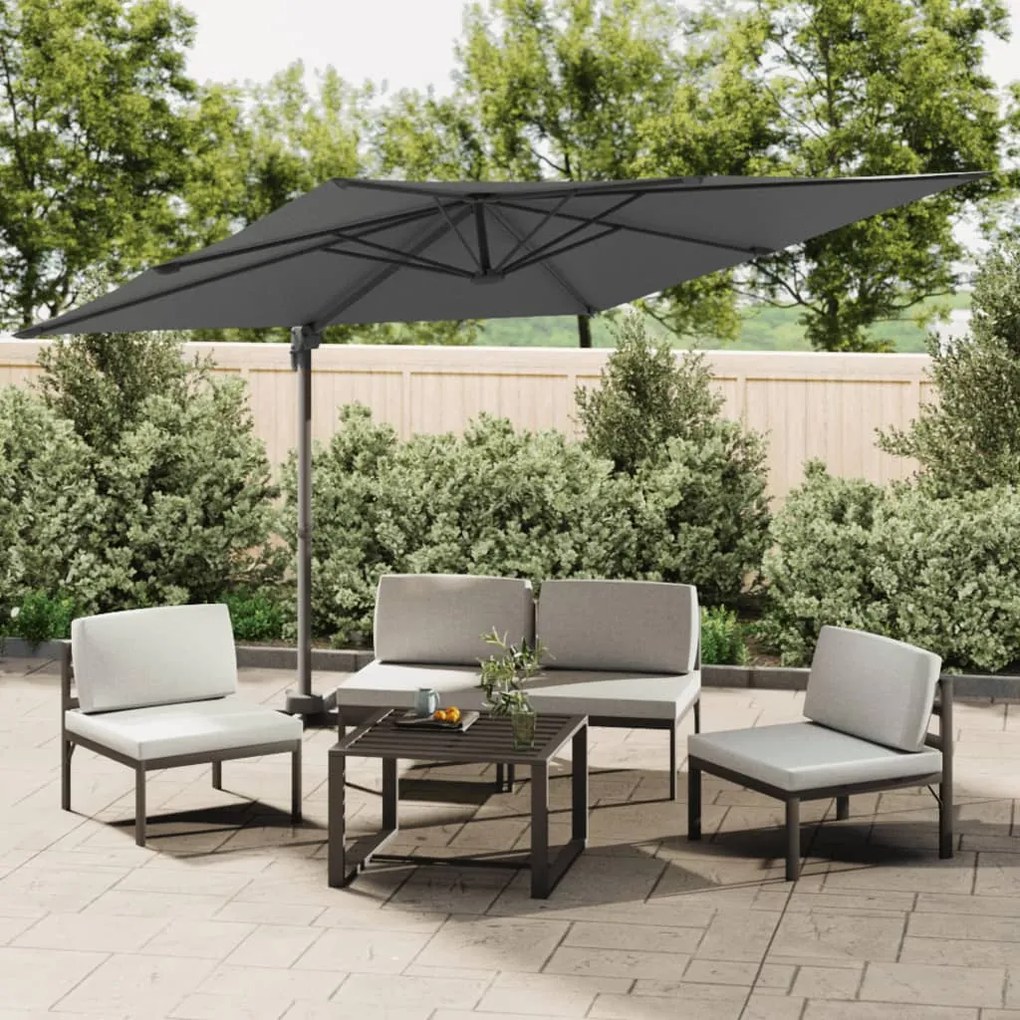 Ombrellone A Sbalzo Con Palo İn Alluminio 300x300 Cm Antracite /