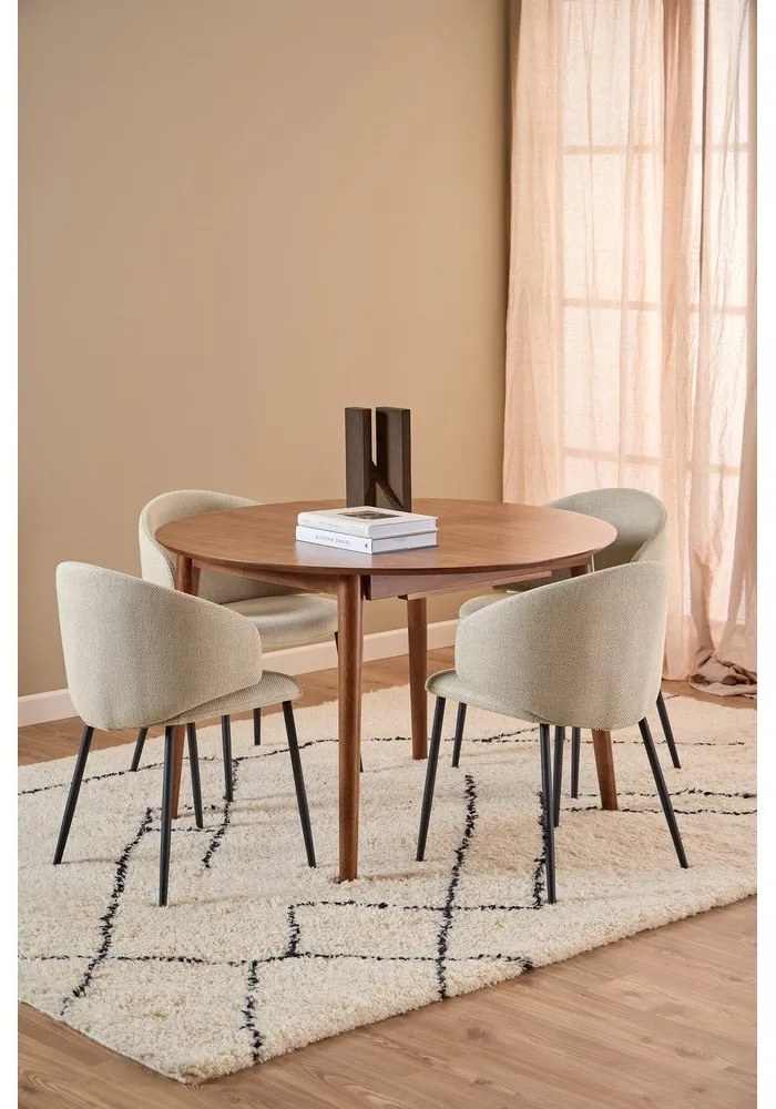 Tavolo da pranzo rotondo con effetto noce allungabile con estensione ø 115 cm Montreux – Actona