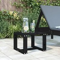 Tavolino da Giardino Nero 40x38x28,5 cm Legno Massello Pino 825083