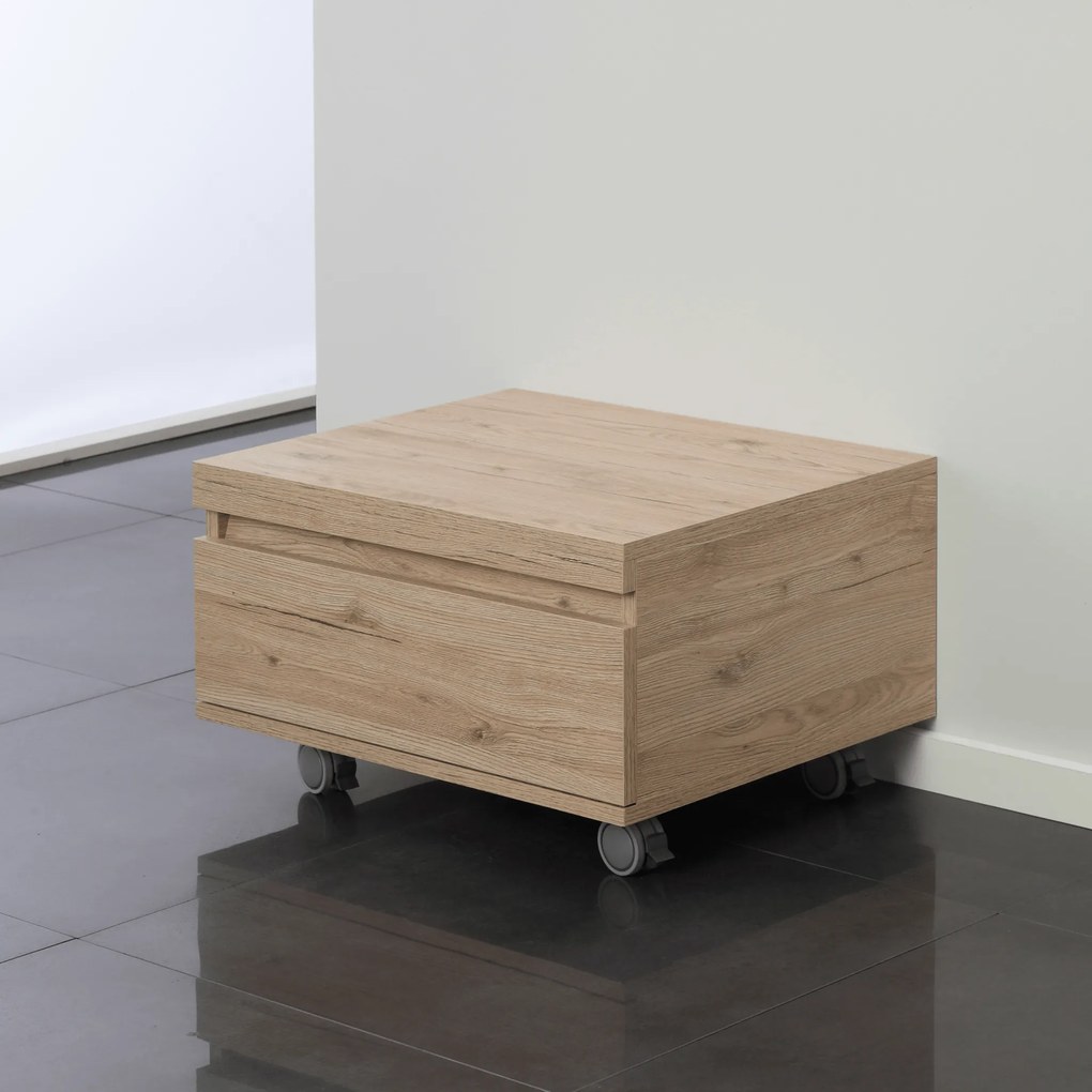 Base Multiuso a Terra/Sospesa 58 Cm Un Cassetto Feridras "Shelf 120" Rovere Di Bordeaux