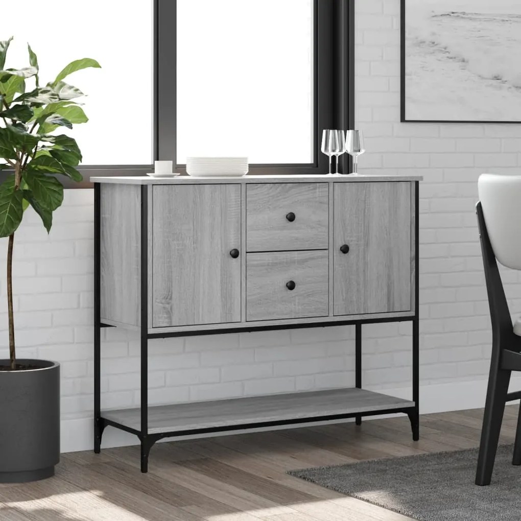 Credenza grigio sonoma 100x36x85 cm in legno multistrato