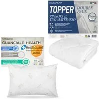 Kit singolo topper antibatterico e cuscino ioni argento