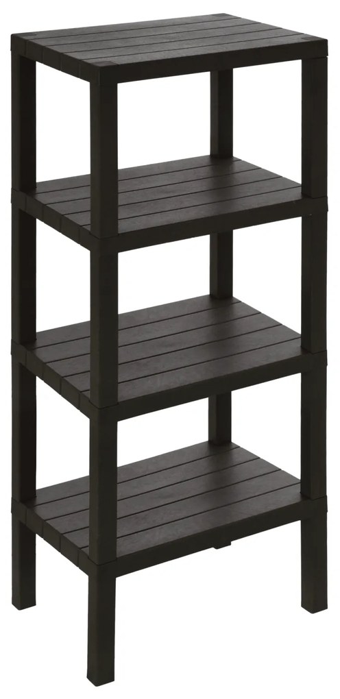 Scaffale Da Bagno Salvaspazio 100 Cm Quattro Ripiani Feridras "Woody" Nero