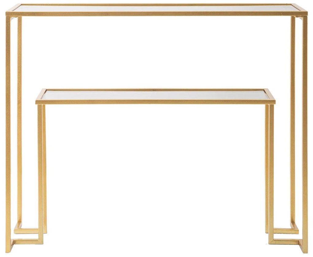 Console elegante in metallo dorato cm 100x35x80