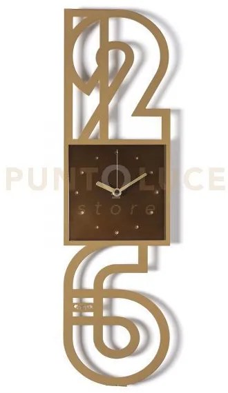 Orologio da parete di design neville oro laccato/caramello industri...