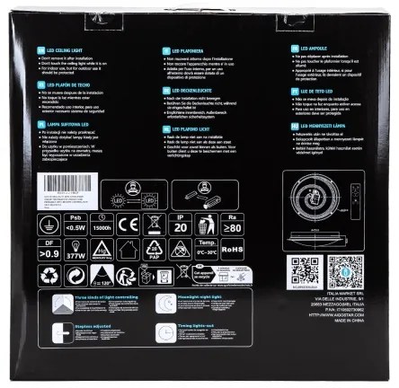 Aigostar - Lampada da soffitto dimmerabile a LED 60W/230V 2700-6500K Ø 52,7 cm cromo + telecomando
