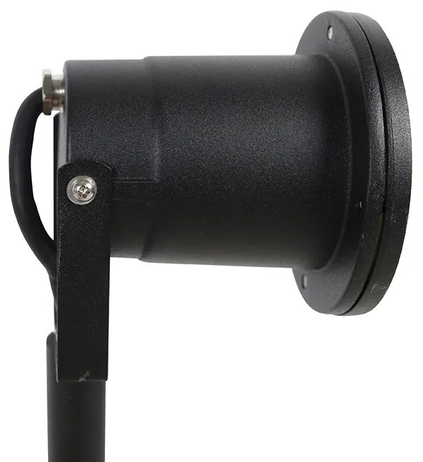 Faretto a picchetto nero orientabile IP44 con cavo e spina - Basic