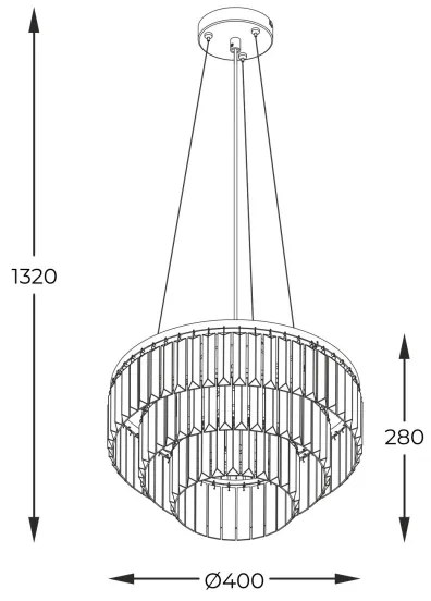 Zuma Line P17127-4 - Lampadario a sospensione con filo TIFANNY 4xE14/40W/230V nero