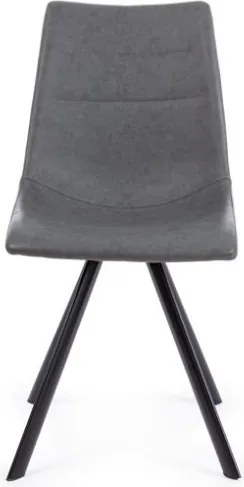 Sedie Da Interno Imbottite In Ecopelle Gambe Nere Alva Pu Grigio Bizzotto - 4 Pz