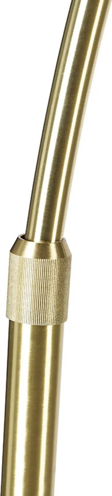 Lampada da terra in ottone con paralume a righe bianche e beige 50 cm - XXL