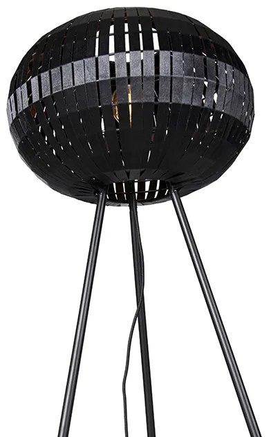 Lampada da terra moderna a treppiede nera - Zoë