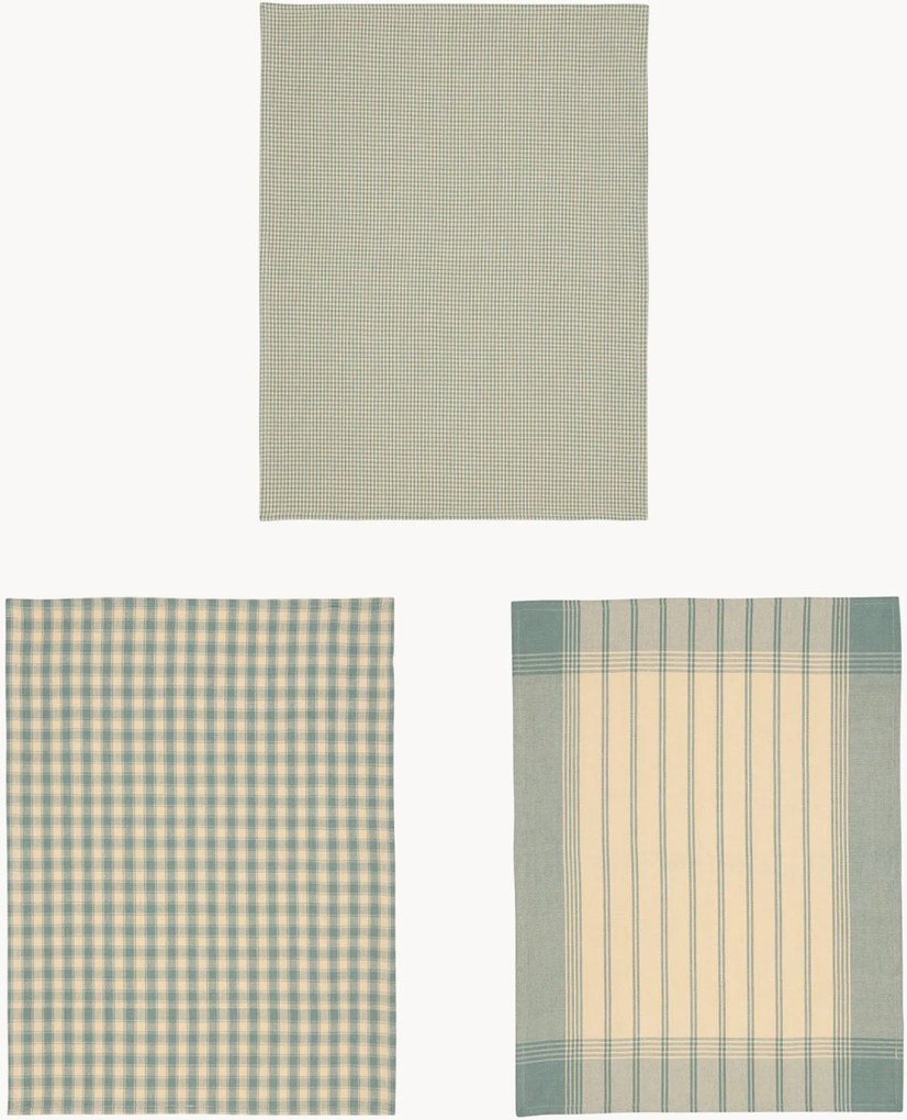 Set di 3 strofinacci in cotone Campagne