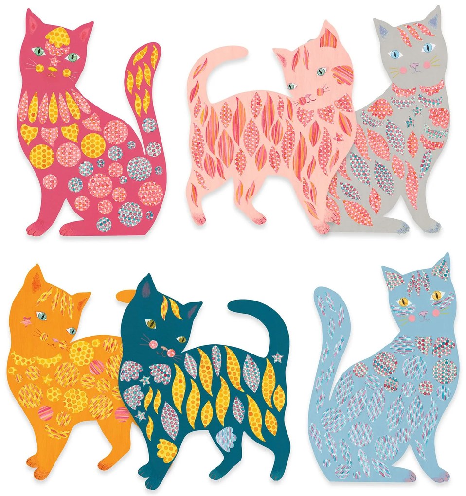 Gioco creativo con adesivi - simpatici gattini