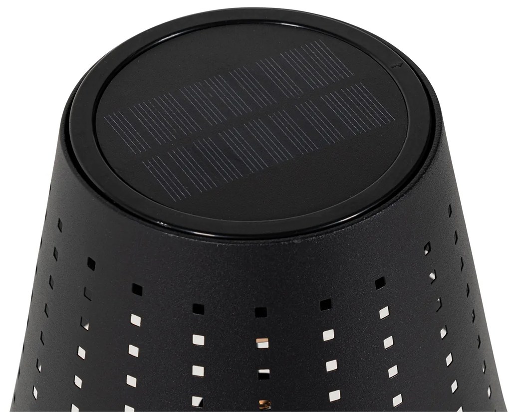 Lampada da terra da esterno nera con LED dimmerabile a 3 step su solare - Ferre