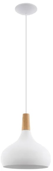 Eglo 901178-Lampada sospesa su cavo SABINAR 1xE27/60W/230V Ø28 cm bianca-