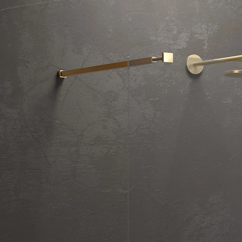 Kamalu - Doccia walk in 50 cm con profilo finitura oro satinato | KW-100G