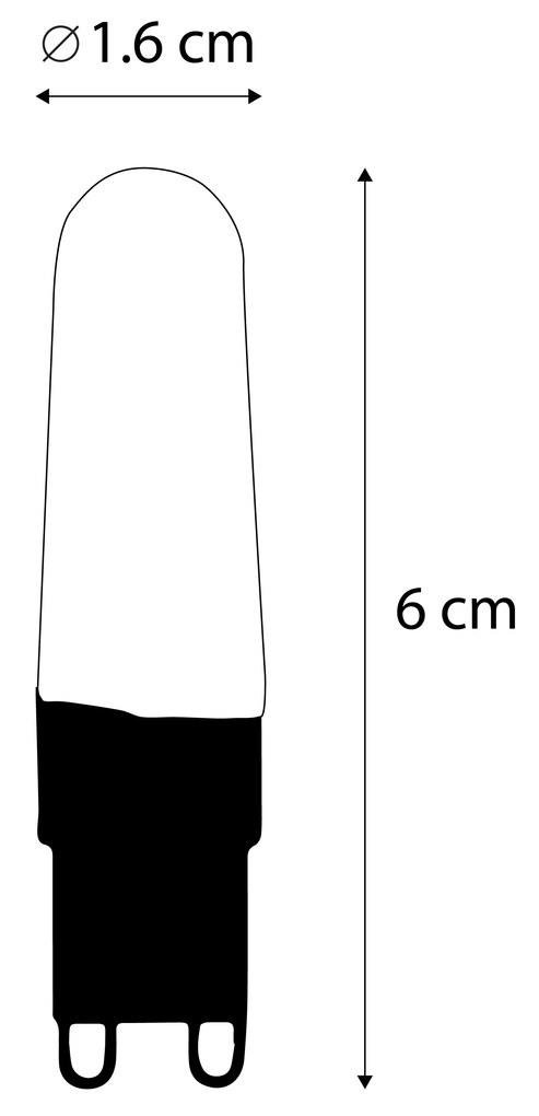 Set di 5 Lampada a filamento LED G9 2,5W 240lm 2300K