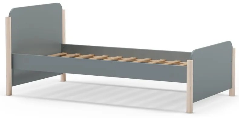 Letto da bambini verde polveroso in pino massiccio con rete inclusa 90x190 cm Enola – Marckeric