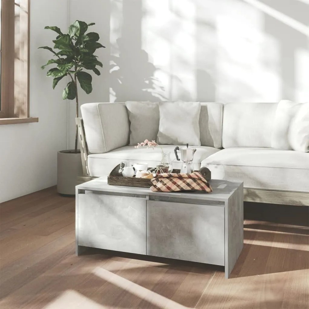 Tavolino Da Salotto Grigio Cemento 90x50x41,5 Cm İn Truciolato /