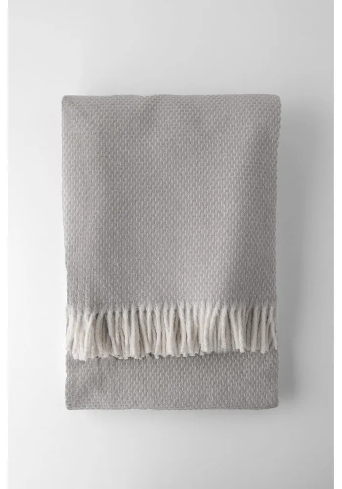 Plaid grigio chiaro con contenuto di cotone , 140 x 180 cm Zen - Euromant