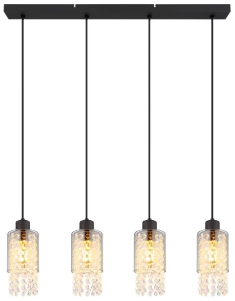 Globo 15799-4H - Lampadario a sospensione con filo BACKEY 4xE27/40W/230V nero