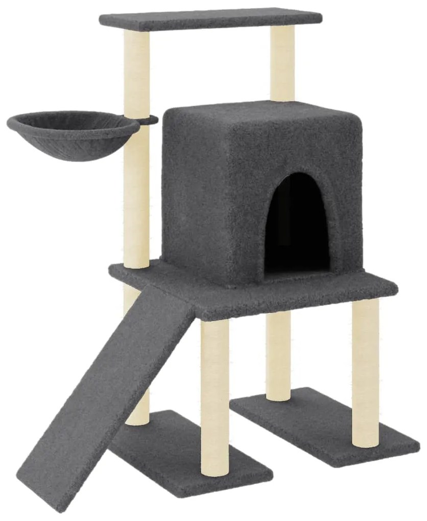 Albero per gatti con tiragraffi in sisal grigio scuro 96,5 cm
