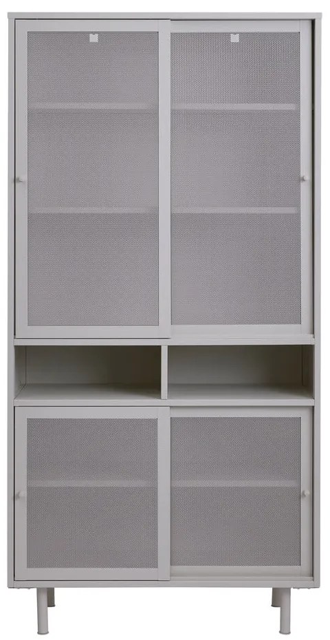 Armadietto grigio in metallo con porte scorrevoli 90x180x40 cm Veep – Unique Furniture