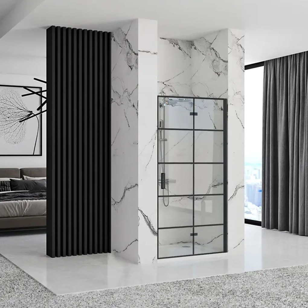 Porta doccia Rea Molier Black 90 + profilo