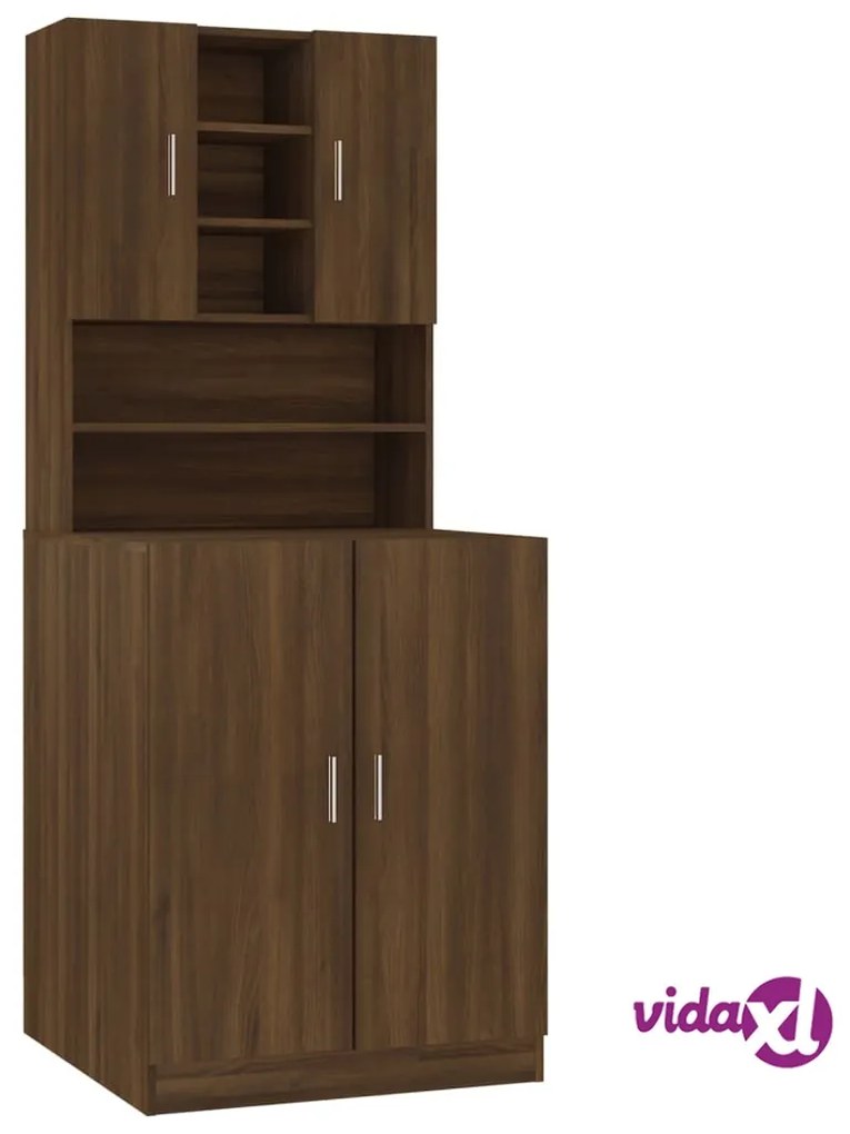 vidaXL Mobile per Lavatrice Rovere Marrone in Legno Multistrato
