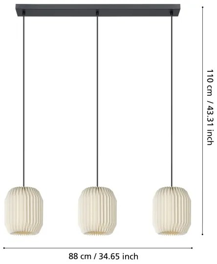 Eglo 44102 - Lampadario a sospensione con filo BELGRAVE 3xE27/40W/230V