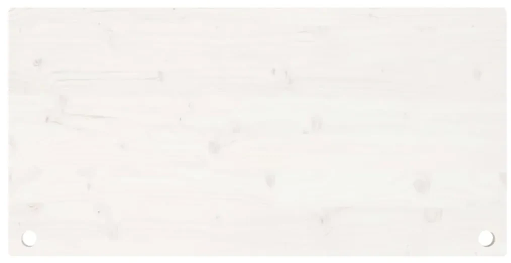 Piano scrivania bianco 100x50x2,5 cm in legno massello di pino