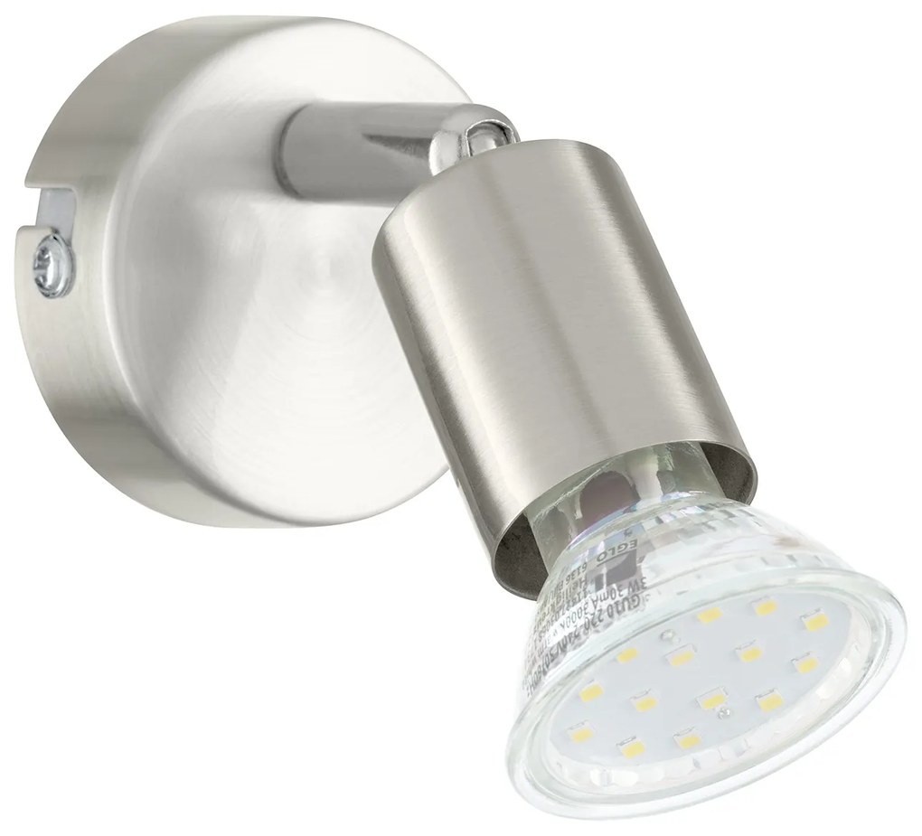 Spot Moderno Buzz Led In Acciaio Nichel Satinato 1 Luce Gu10 2,8W Ip20