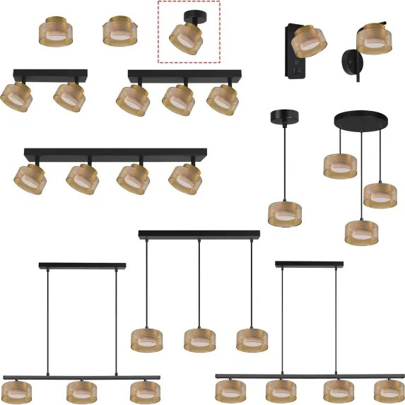 Brilagi - LED Faretto AURA LUX 1xGX53/30W/230V Ø 13 cm nero/oro