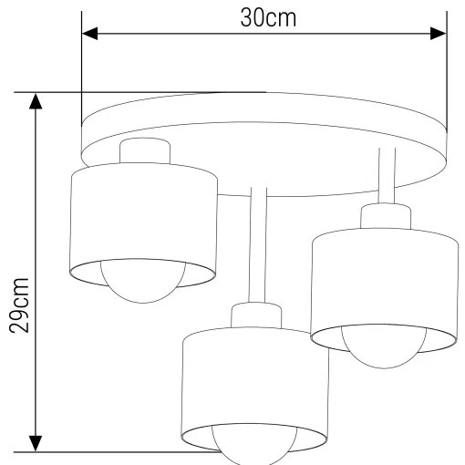 Lampadario a sospensione con supporto rigido 3xE27/35W/230V diametro 30 cm nero