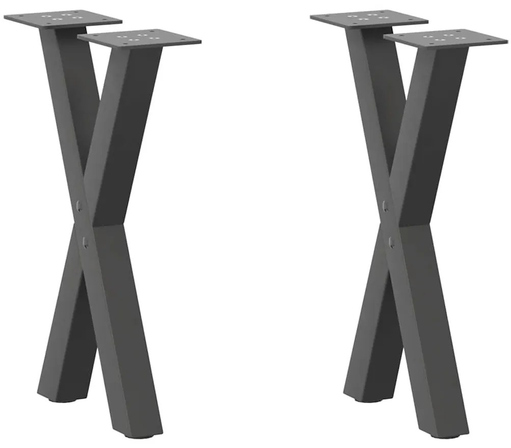 Gambe Tavolino Caffè A X 2 Pz Antracite 28x(42-43) Cm Acciaio /