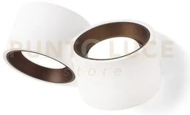 Nasso applique a parete 2 luci attacco gx53 biemissiva tonda bronzo...