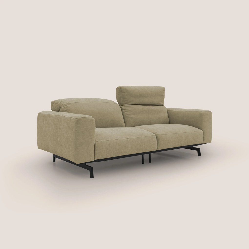 Sakura divano in piuma d'oca modulare componibile in morbido tessuto fiammato impermeabile T14 beige