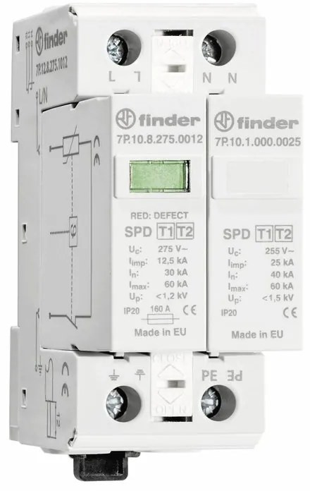 Scaricatore (SPD) FINDER, 25 kA, 2M 7P1282751012M