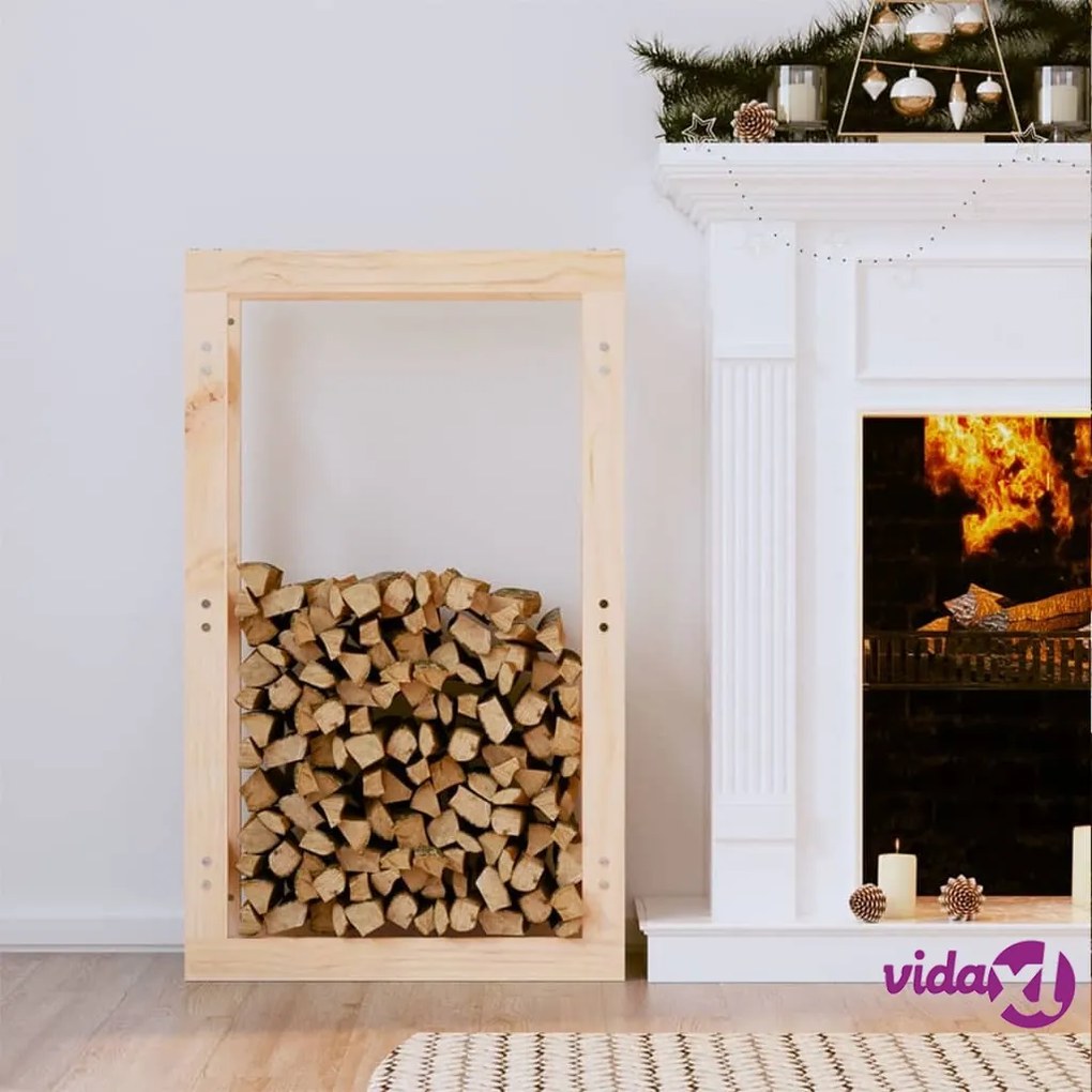 vidaXL Portalegna 60x25x100 cm in Legno Massello di Pino