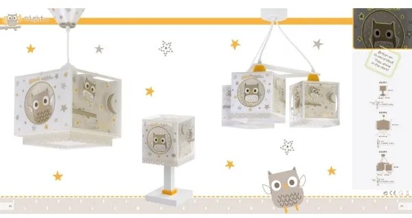 Dalber D-63394 - Lampadario per bambini GOOD NIGHT 3xE27/60W/230V