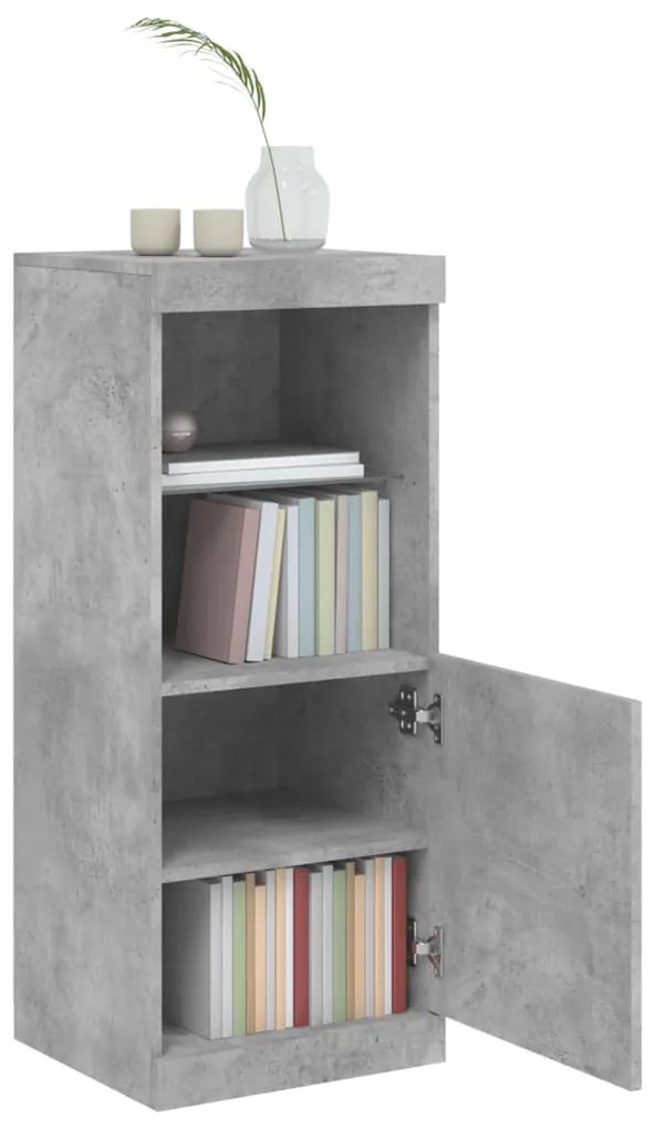 Credenza con luci led grigio cemento 41x37x100 cm